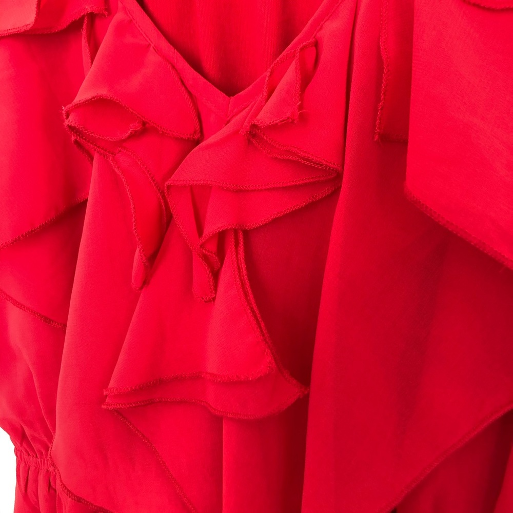 Red Ruffled Dress - Picture 3 of 5